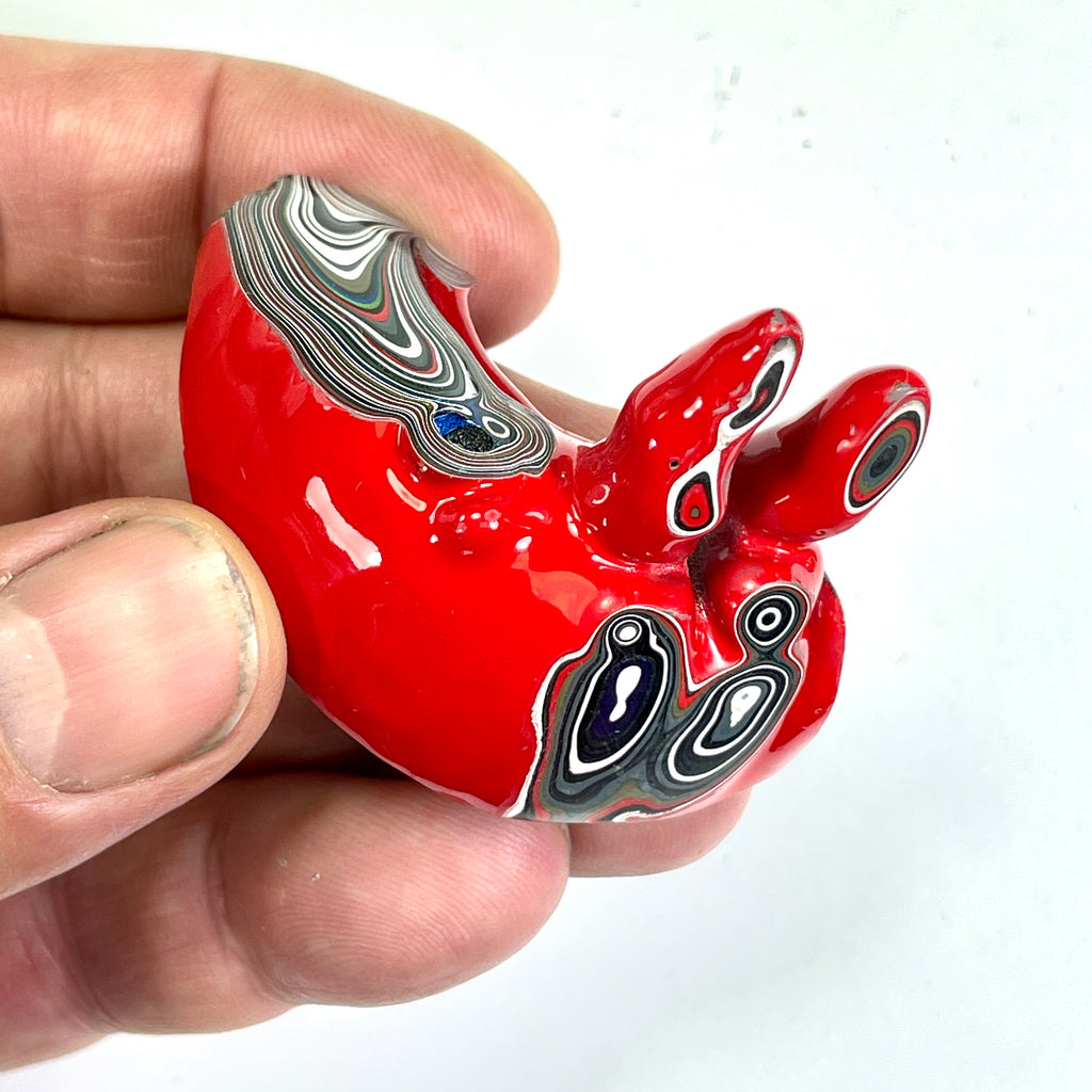 DVH Red White & Blue Fordite Partial Donut Drippy Specimen Trio 4th of July (6774)