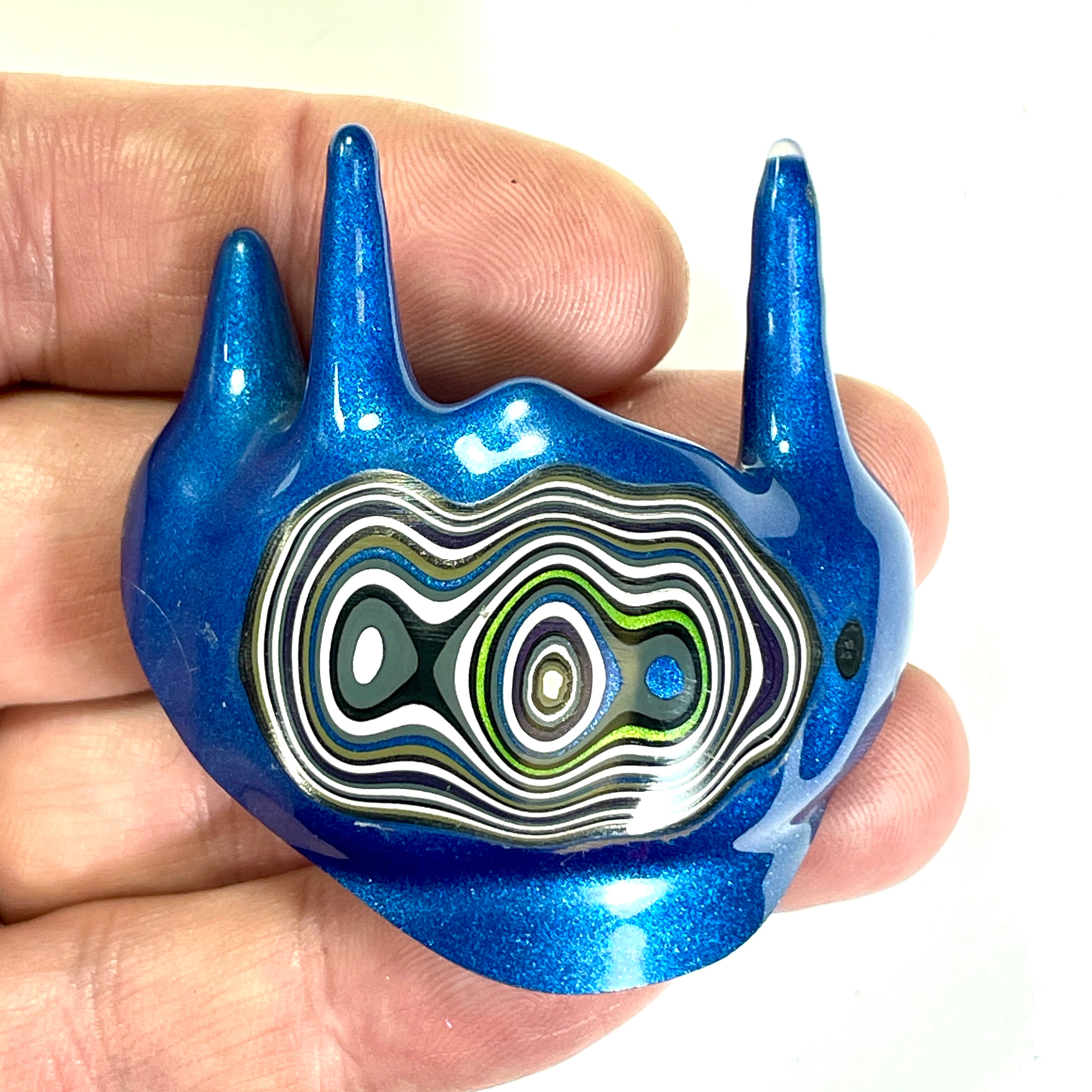 DVH Red White & Blue Fordite Partial Donut Drippy Specimen Trio 4th of July (6774)
