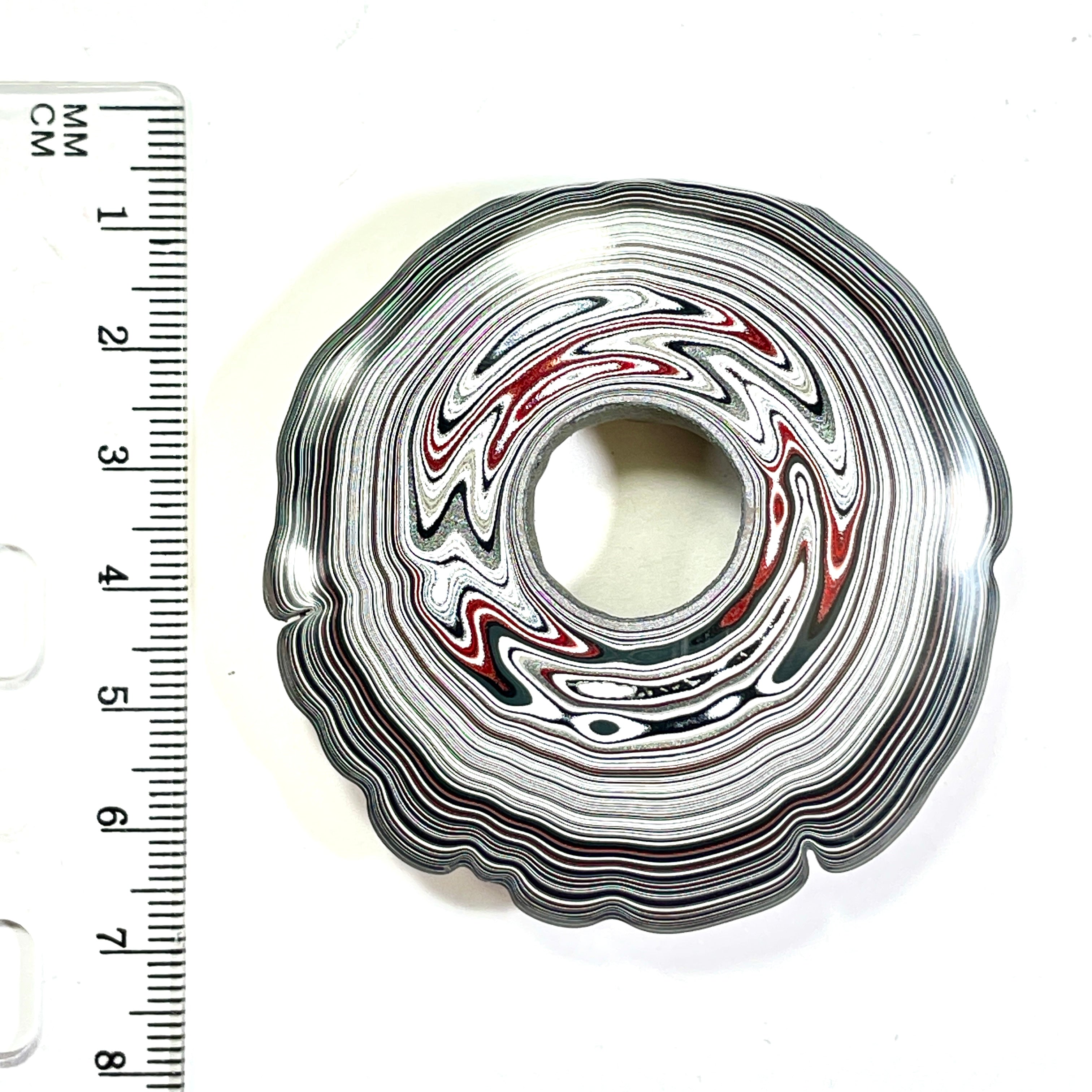 DVH Rare Michigan Jp Goldilocks Fordite Buck Hole Donut Bead Pendant 60mm rd x15 (6775)