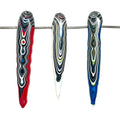 DVH Red White & Blue Fordite Stalactite Bead Pendant Trio 4th of July (6778)