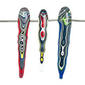 DVH Red White & Blue Fordite Stalactite Bead Pendant Trio 4th of July (6779)