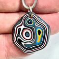 DVH Rare Michigan Fordite Hex Bolt Pendant Chv Frd Jp 26x24x5mm (6787)