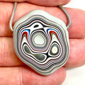 DVH Rare Michigan Fordite Hex Bolt Bead Pendant Chv Frd Jp 36x30x9mm (6789)
