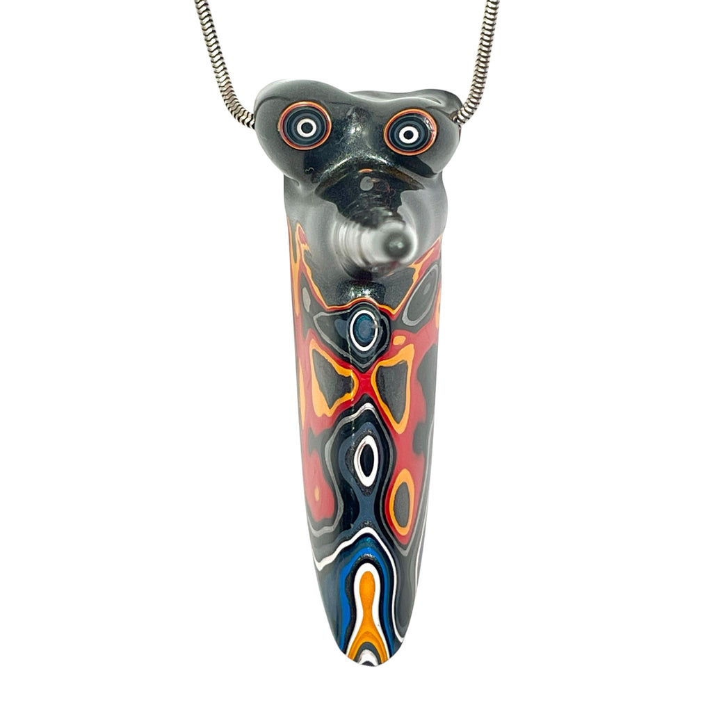 DVH Stalactite Bird Head Fordite Bead Pendant Michigan Chv Frd Jp 64x24x56mm (6795)