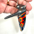 DVH Stalactite Bird Head Fordite Bead Pendant Michigan Chv Frd Jp 64x24x56mm (6795)