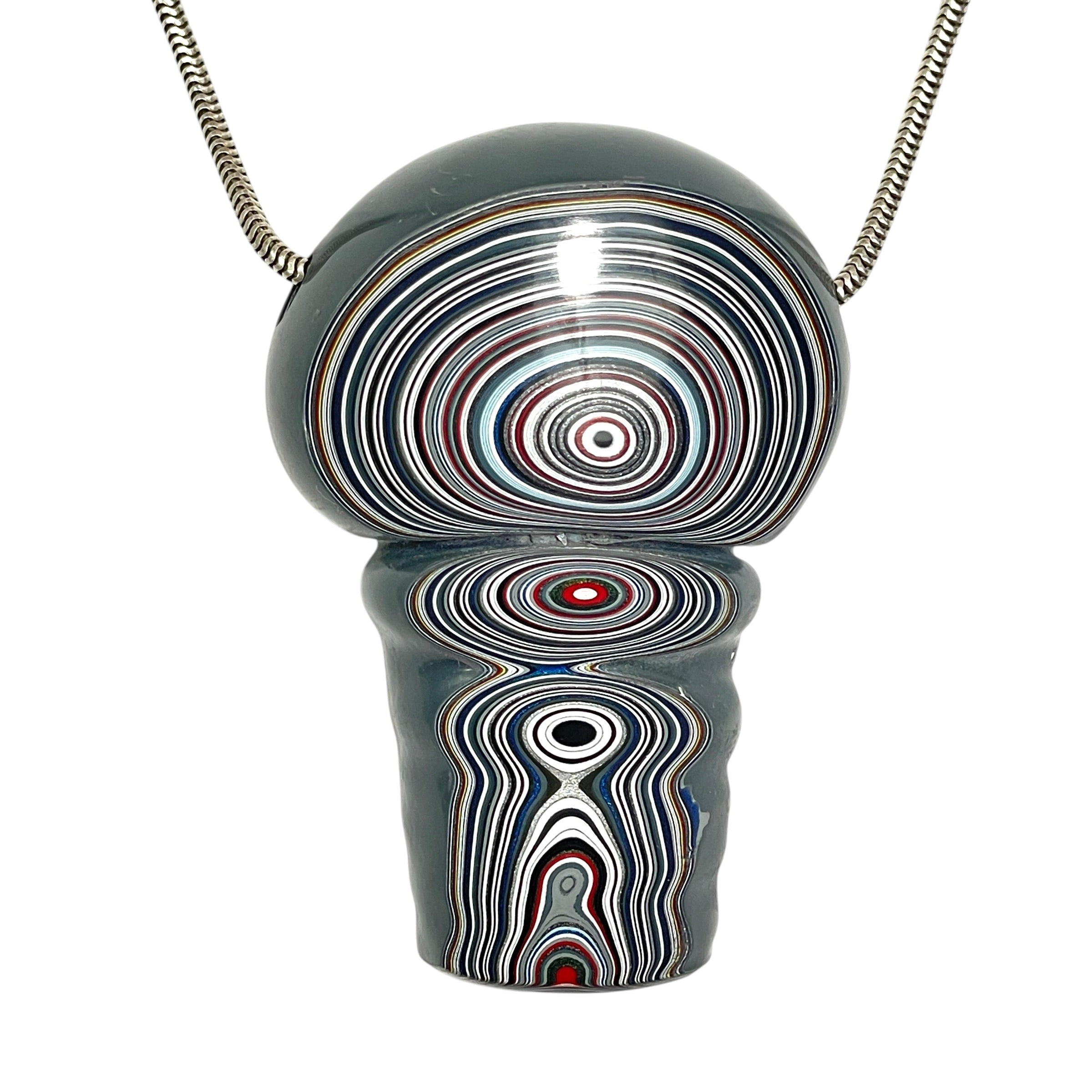 DVH Mushroom Fordite Bead Pendant Michigan Chv Frd Jp 50x34x17mm (6796)