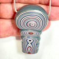 DVH Mushroom Fordite Bead Pendant Michigan Chv Frd Jp 50x34x17mm (6796)