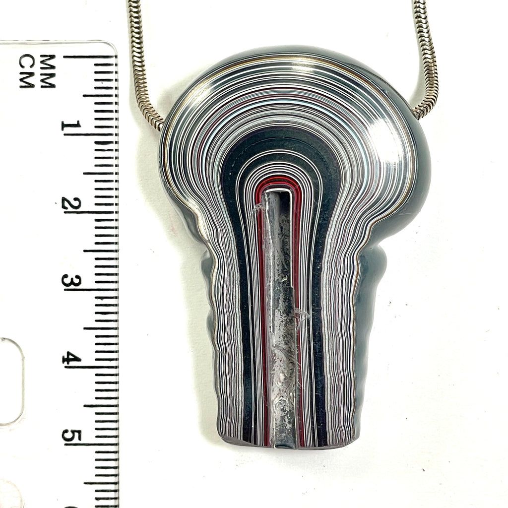 DVH Mushroom Fordite Bead Pendant Michigan Chv Frd Jp 50x34x17mm (6796)