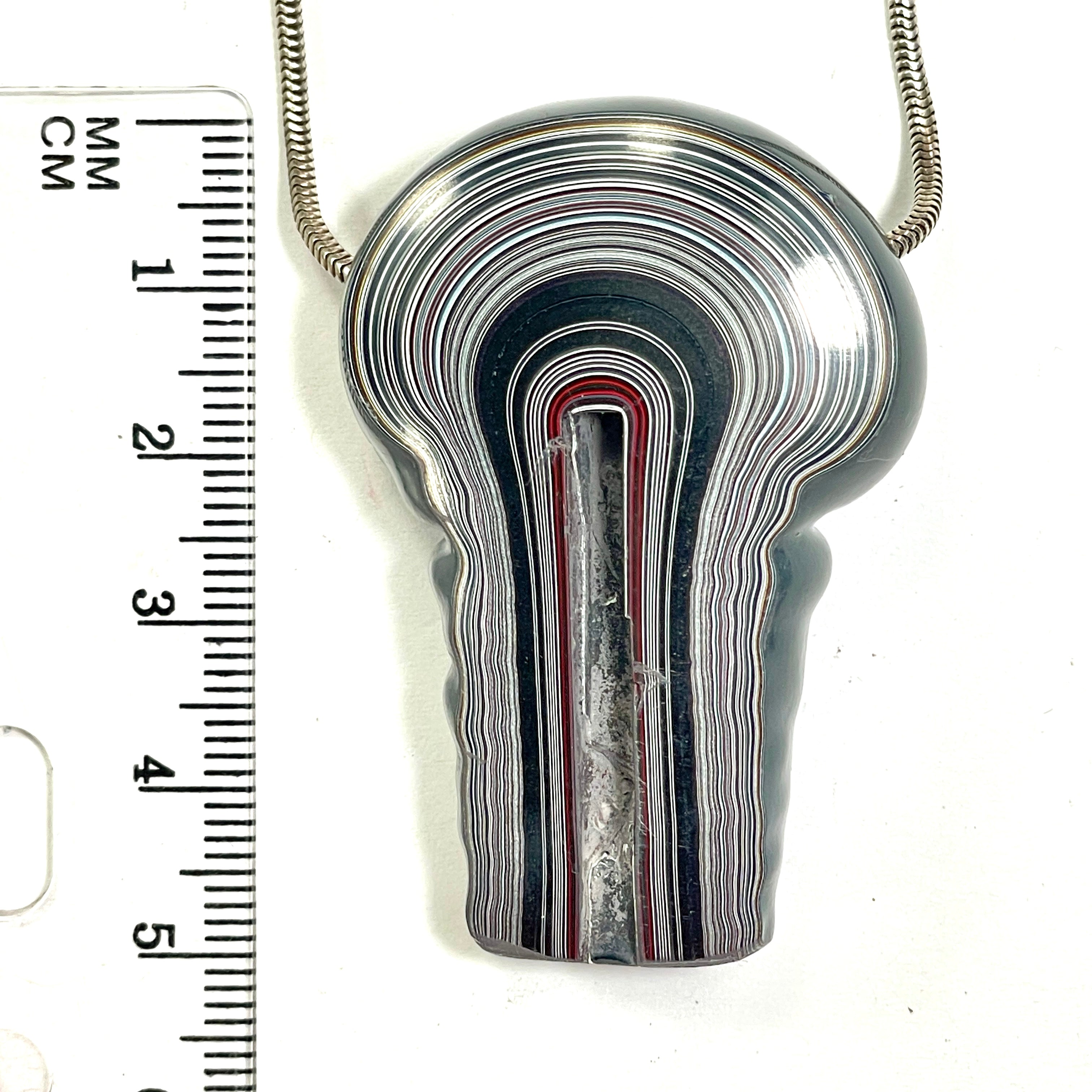 DVH Mushroom Fordite Bead Pendant Michigan Chv Frd Jp 50x34x17mm (6796)