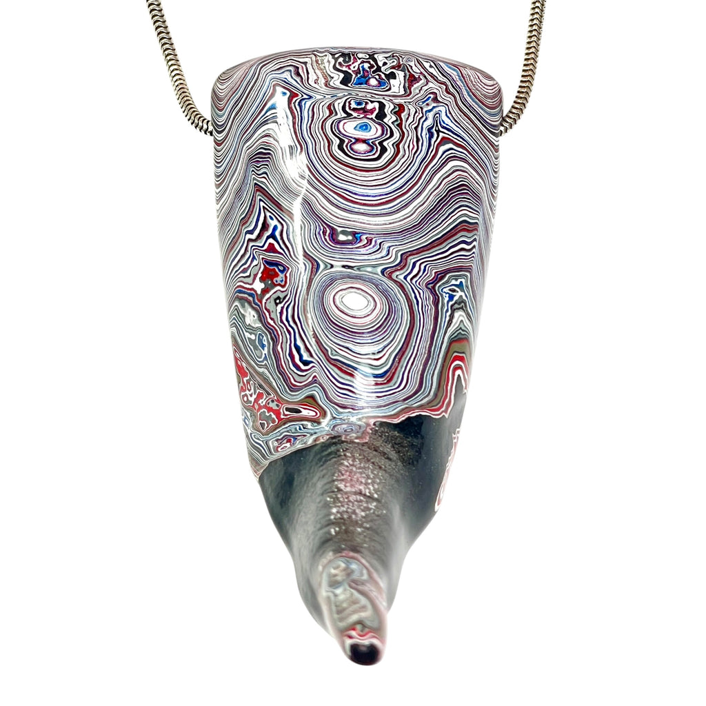 DVH Black Stalactite Phallic Fordite Bead Pendant Michigan Chv Frd Jp 63x32x52mm (6798)