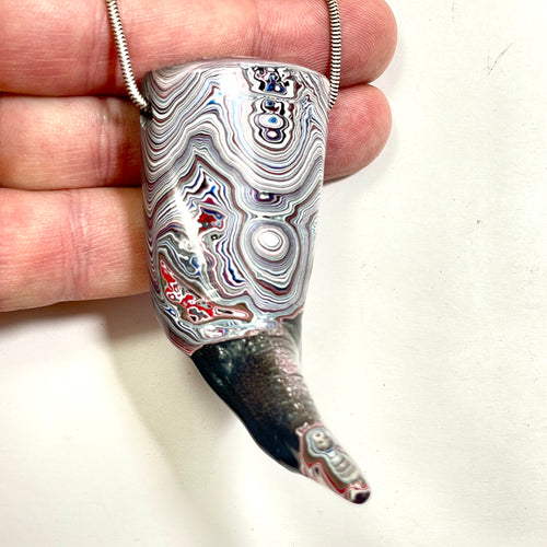 DVH Black Stalactite Phallic Fordite Bead Pendant Michigan Chv Frd Jp 63x32x52mm (6798) - DVHdesigns