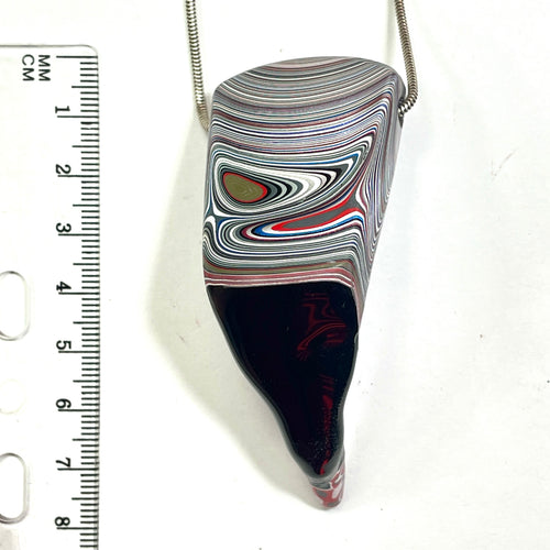 DVH Black Stalactite Phallic Fordite Bead Pendant Michigan Chv Frd Jp 63x32x52mm (6798) - DVHdesigns