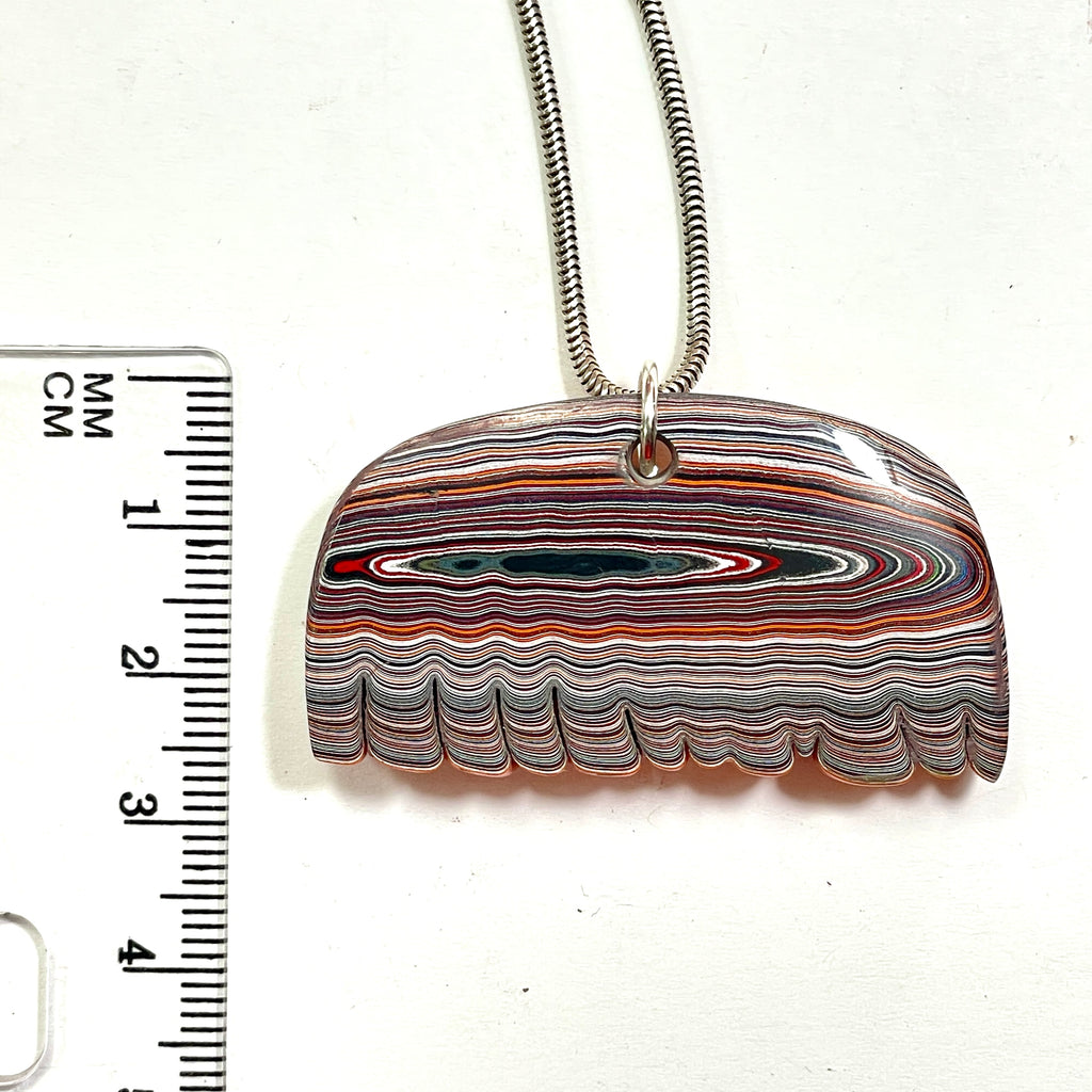 DVH Orange Joose Jp Fordite Pendant Michigan 46x25x9mm (6799)