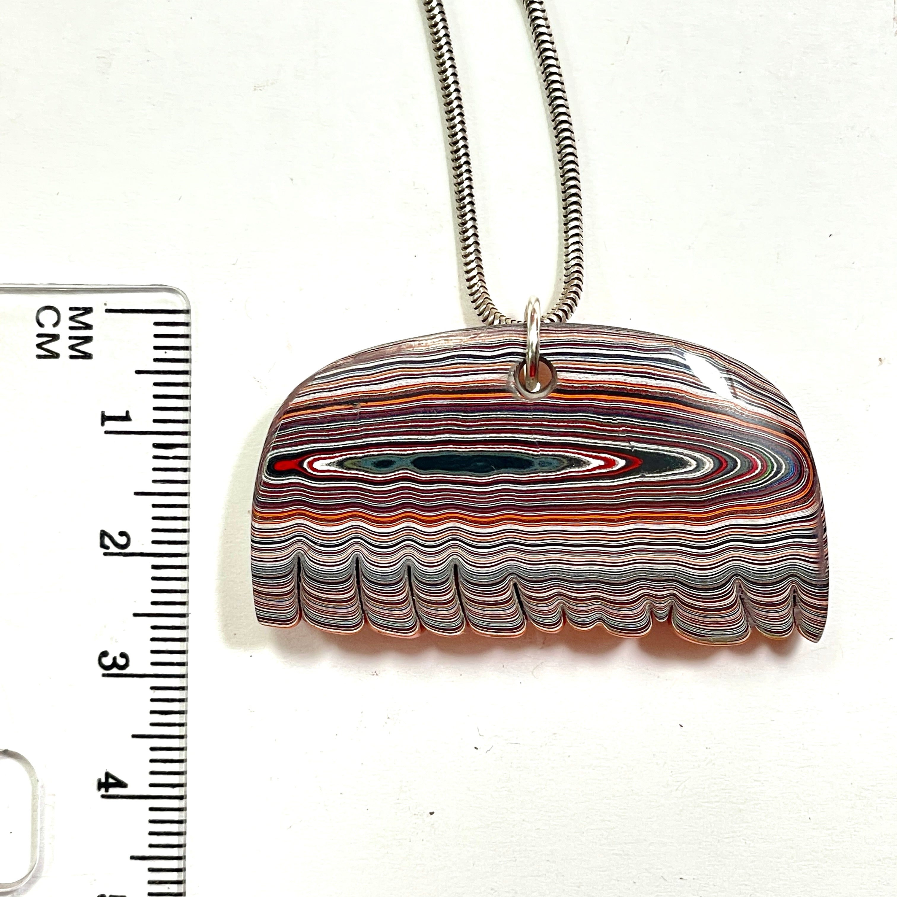 DVH Orange Joose Jp Fordite Pendant Michigan 46x25x9mm (6799)