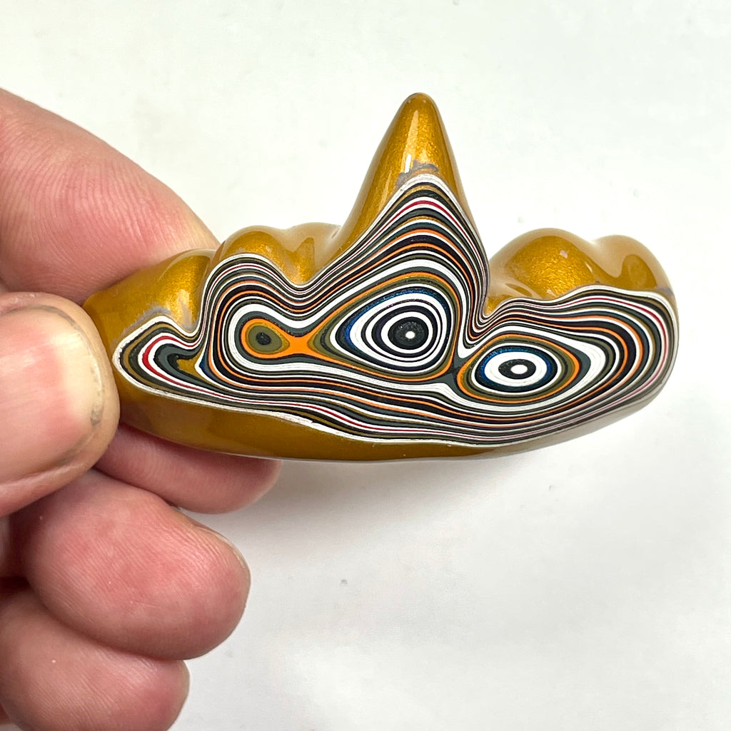 DVH Jp Goldilocks Fordite Genuine Michigan Polished Face Specimen (6803)