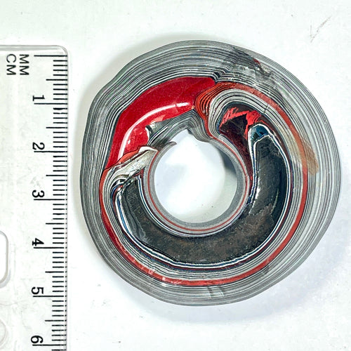 DVH Blue Fordite Specimen Donut Buck Hole Polished Face Chv Frd Jp (6807) - DVHdesigns