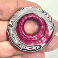 DVH Rare Michigan Jp Tuscadero Pink Fordite Buck Hole Donut Bead Pendant 47mm rd x9 (6833)