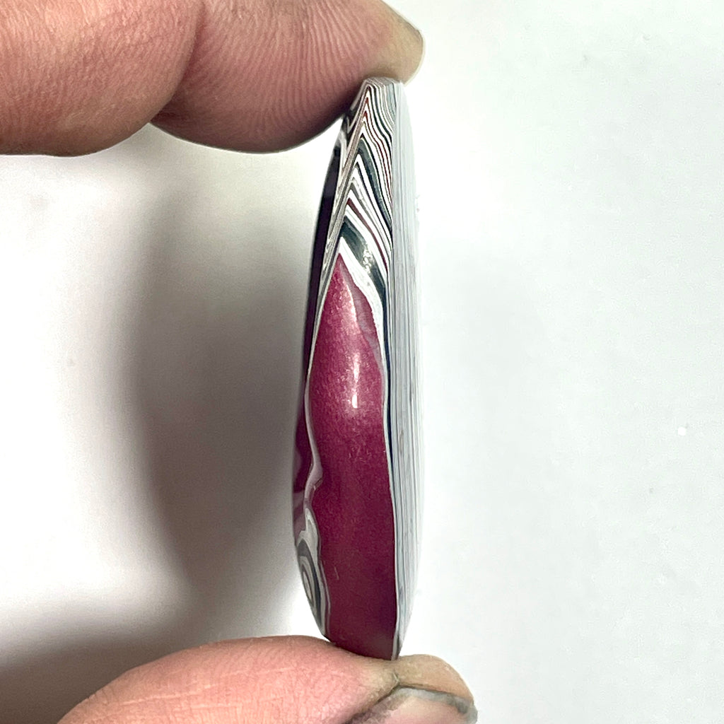 DVH Rare Michigan Jp Tuscadero Pink Fordite Buck Hole Donut Bead Pendant 47mm rd x9 (6833)
