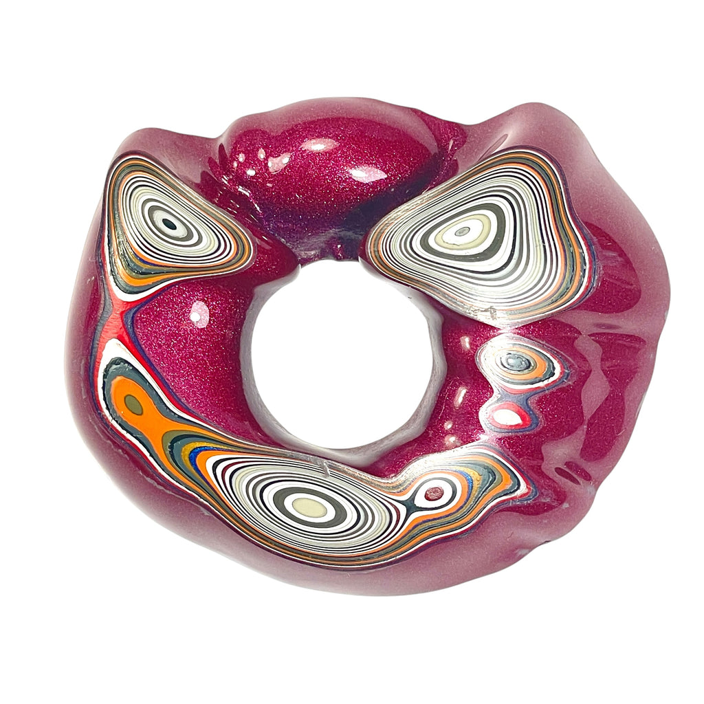 DVH Rare Michigan Jp Tuscadero Pink Fordite Buck Hole Donut Bead Pendant 50mm rd x12 (6834)
