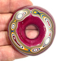 DVH Rare Michigan Jp Tuscadero Pink Fordite Buck Hole Donut Bead Pendant 55mm rd x12 (6835)