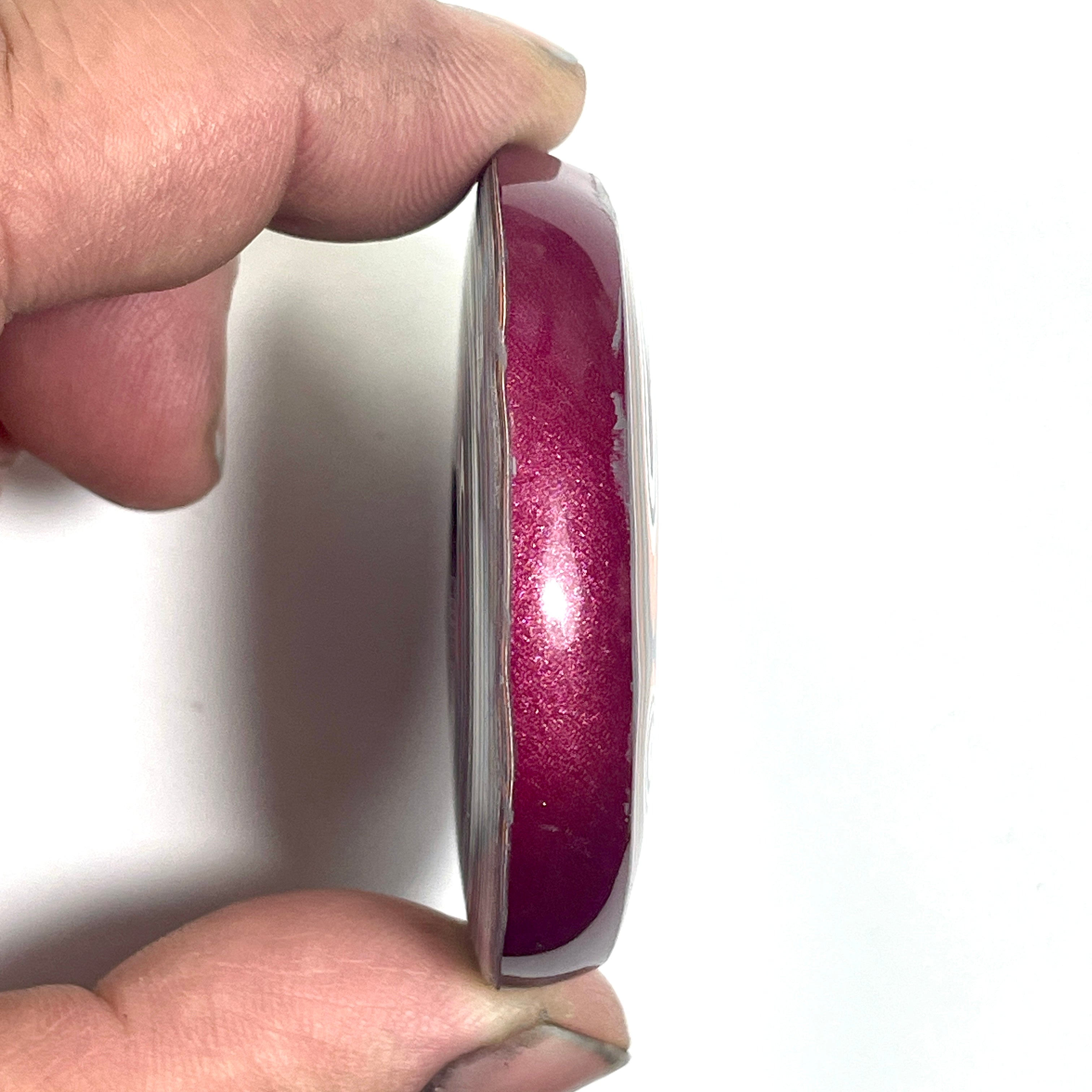 DVH Rare Michigan Jp Tuscadero Pink Fordite Buck Hole Donut Bead Pendant 55mm rd x12 (6835)