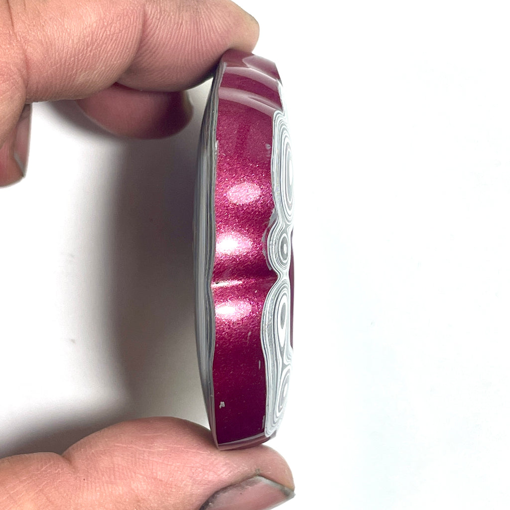 DVH Rare Michigan Jp Tuscadero Pink Fordite Buck Hole Donut Bead Pendant 62mm rd x15 (6836)