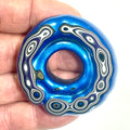 DVH Blue Michigan Fordite Buck Hole Donut Bead Pendant 53mm rd x10 (6840)