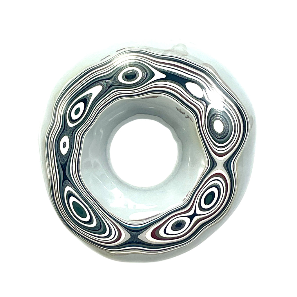 DVH Michigan Fordite Specimen Donut Buck Hole Polished Face (6842)