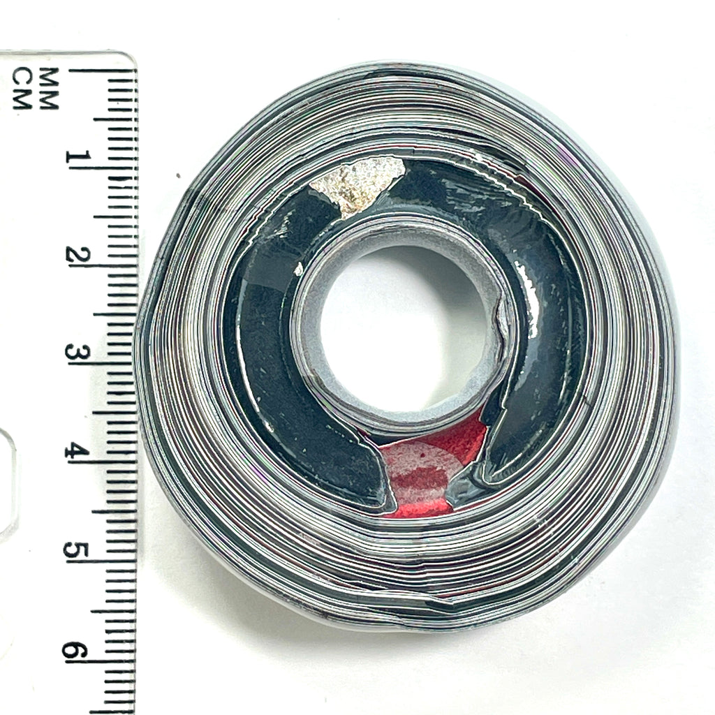 DVH Michigan Fordite Specimen Donut Buck Hole Polished Face (6842)