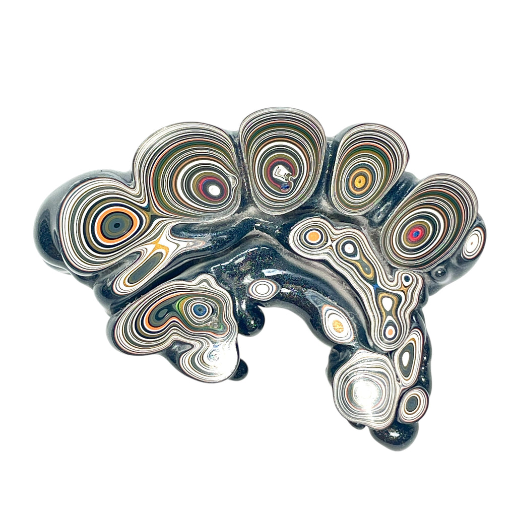 DVH Mich Fordite Specimen I/2 Donut Buck Hole Polished Face Chv Frd Jp (6846)