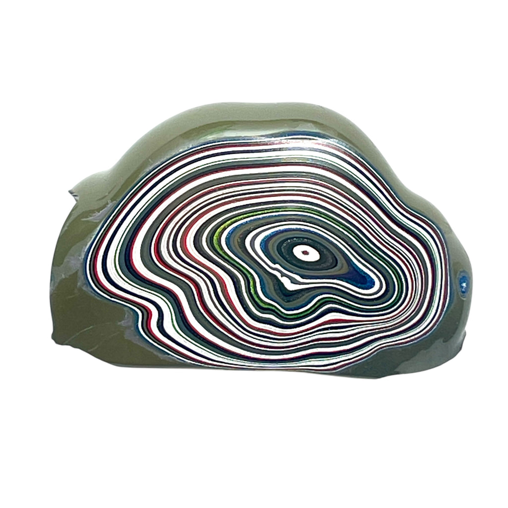 DVH Fordite Specimen Polished Face Michigan Chv Frd Jp (6851)