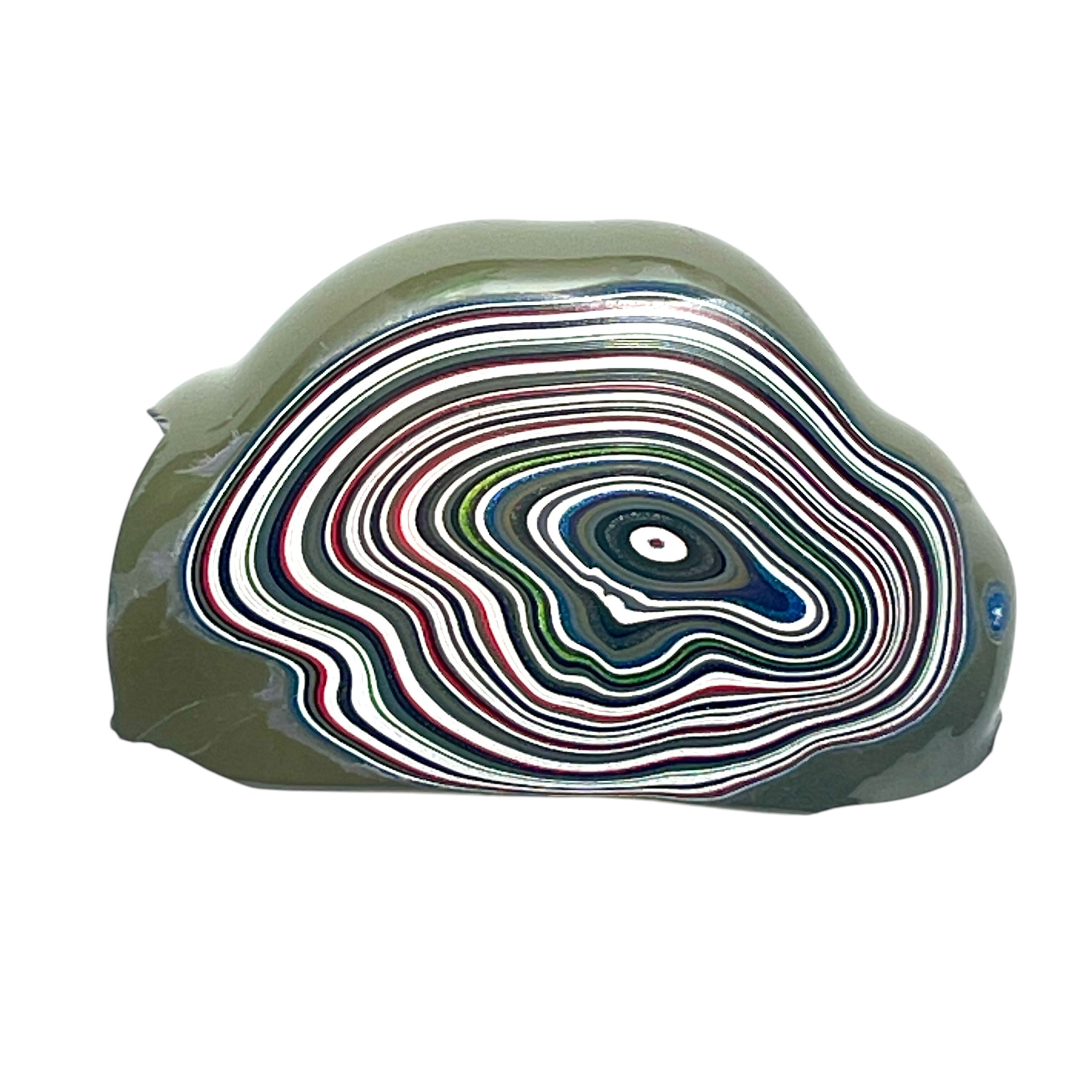 DVH Fordite Specimen Polished Face Michigan Chv Frd Jp (6851)