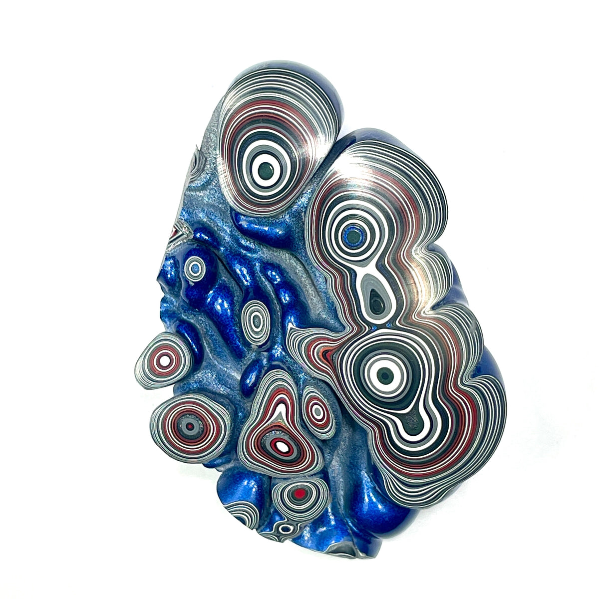 DVH Blue Fordite Specimen Polished Face Michigan Chv Frd Jp (6853)