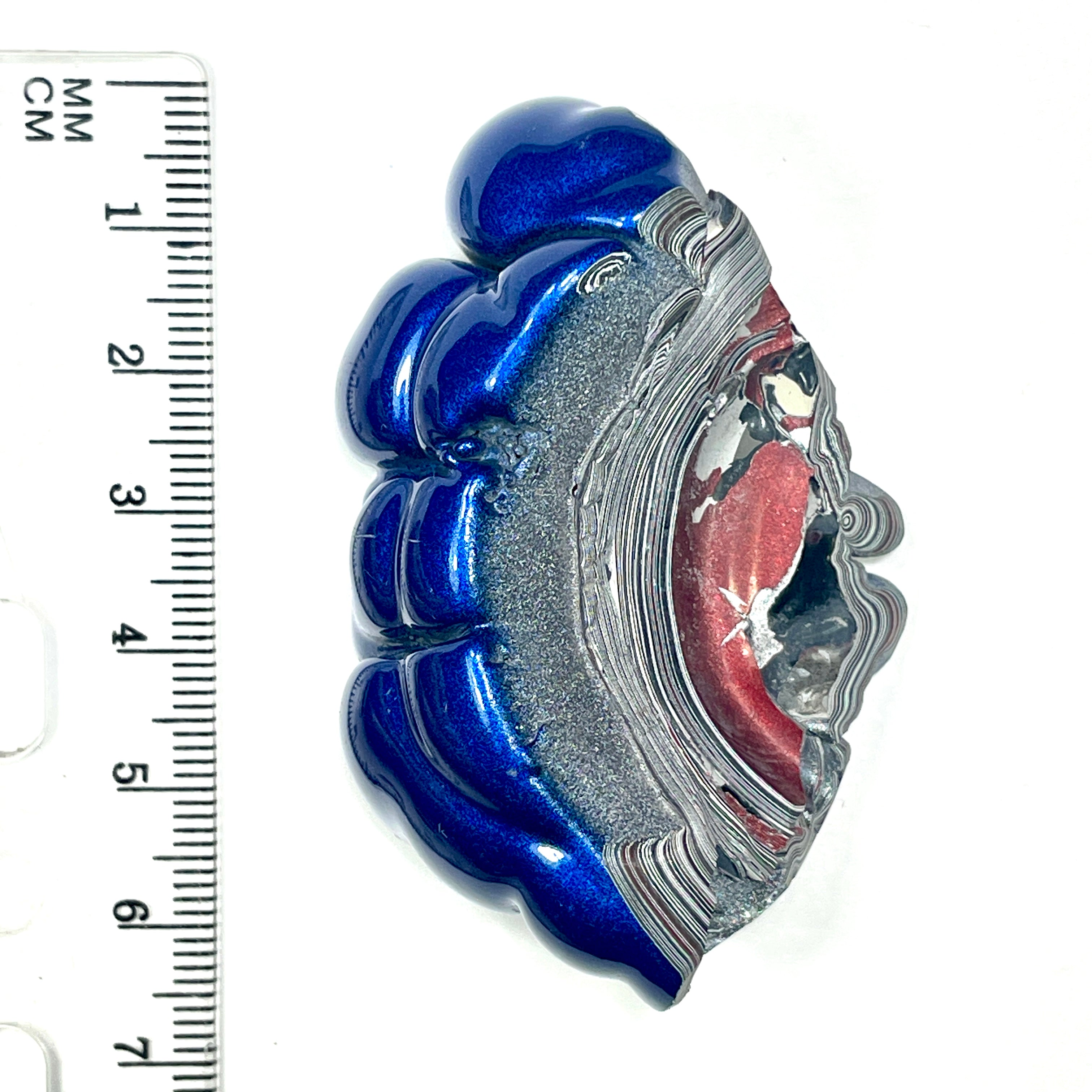 DVH Blue Fordite Specimen Polished Face Michigan Chv Frd Jp (6853)