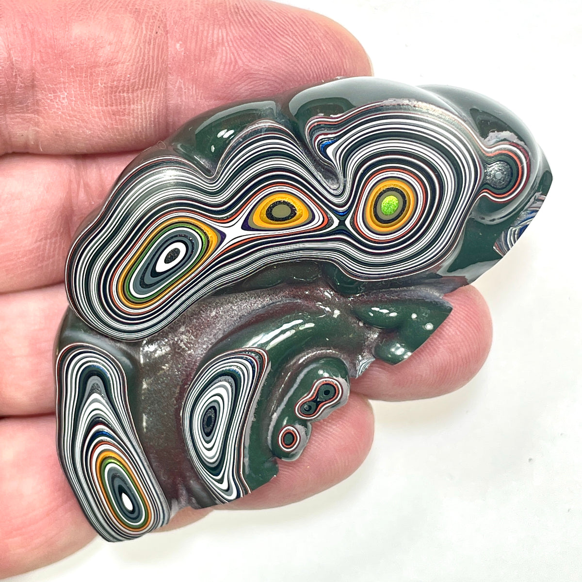 DVH Fordite Specimen Polished Face Michigan Chv Frd Jp (6856)