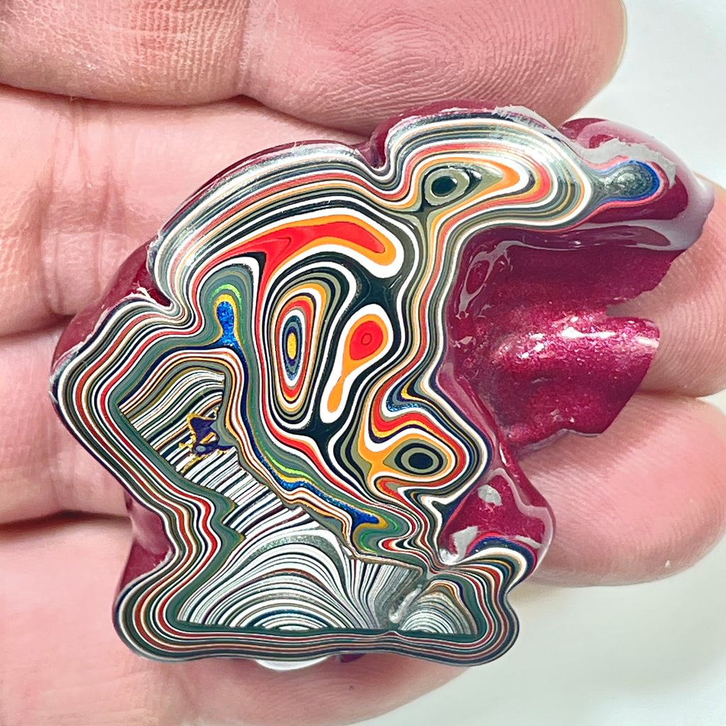 DVH Tuscadero Pink Jp Fordite Specimen Polished Face Michigan (6857)