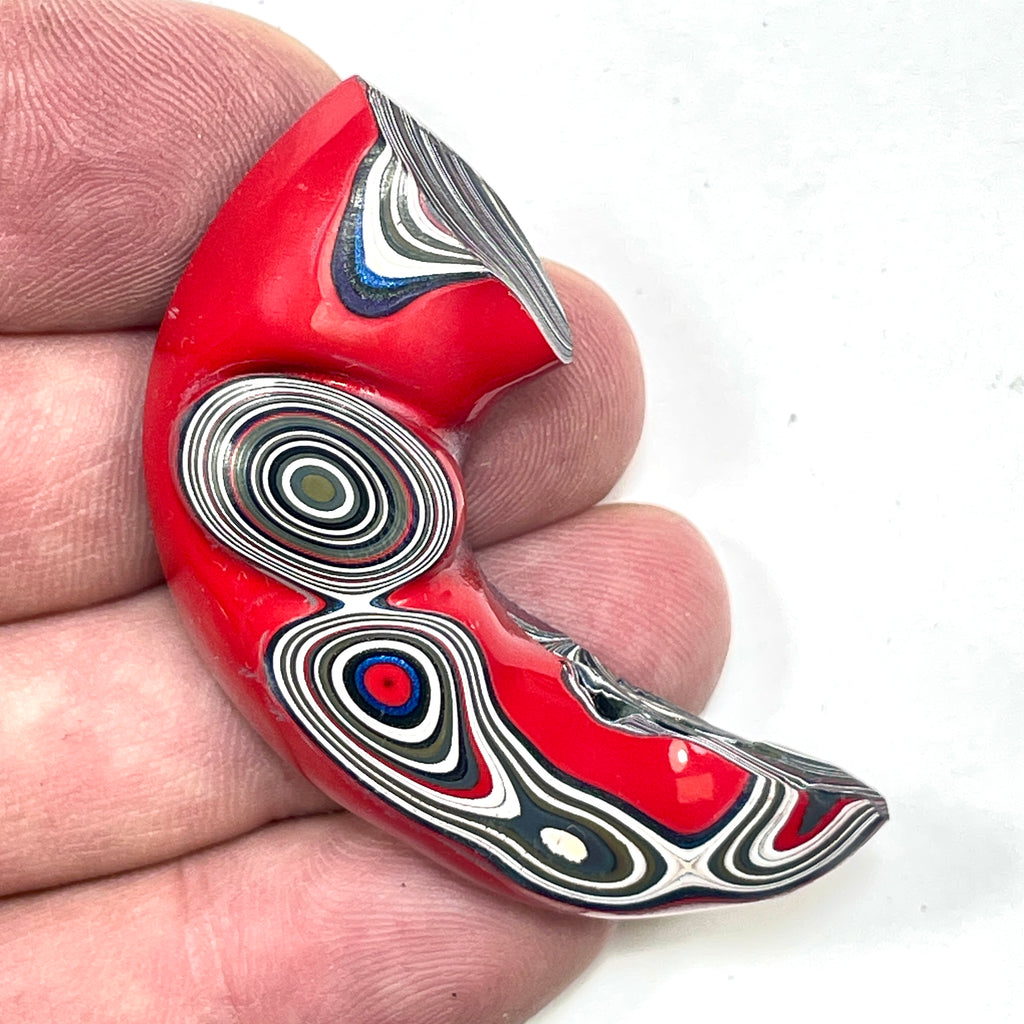 DVH Red Fordite Specimen Polished Face Michigan Chv Frd Jp (6860)