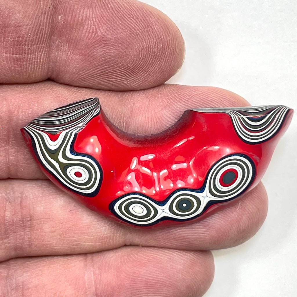 DVH Red Fordite Specimen Polished Face Michigan Chv Frd Jp (6861)