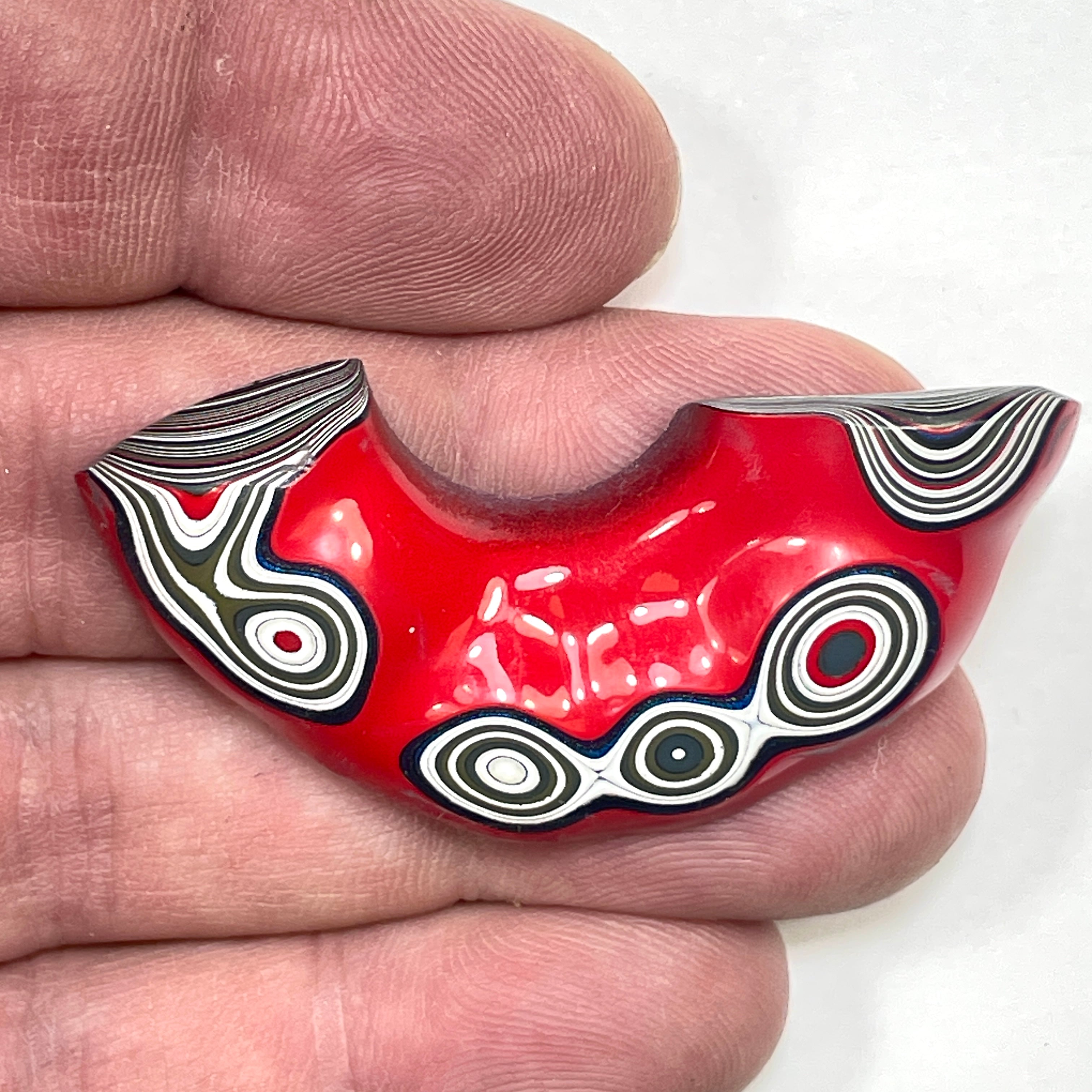 DVH Red Fordite Specimen Polished Face Michigan Chv Frd Jp (6861)