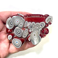 DVH Big Bubbly Burgundy Fordite Specimen Polished Face Michigan Chv Frd Jp (6866)