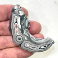 DVH Silver Grey Fordite Specimen Polished Face Michigan Chv Frd Jp (6867)