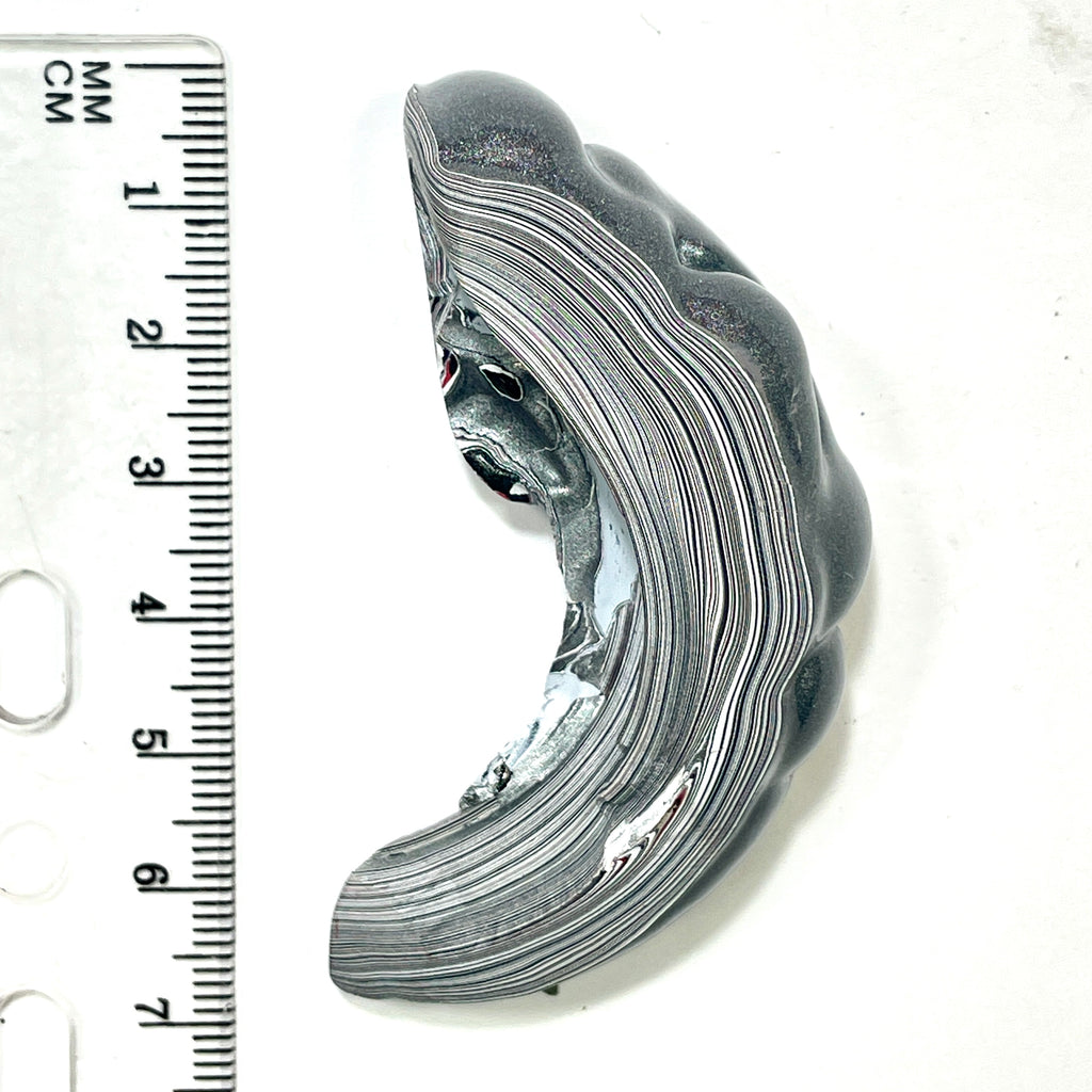 DVH Silver Grey Fordite Specimen Polished Face Michigan Chv Frd Jp (6867)