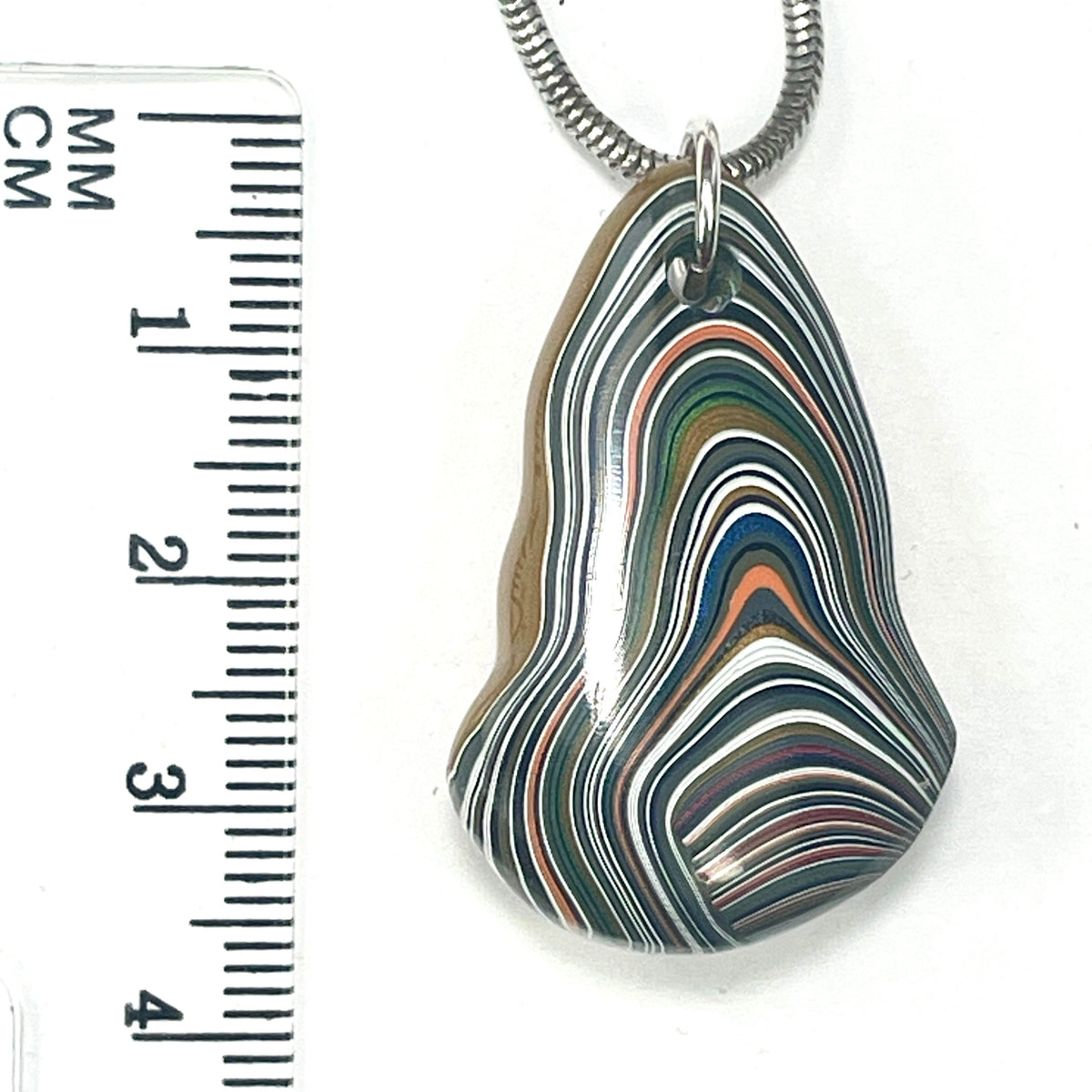 DVH Goldilocks Jp Genuine Fordite Pendant Michigan 33x21x12mm (6868)