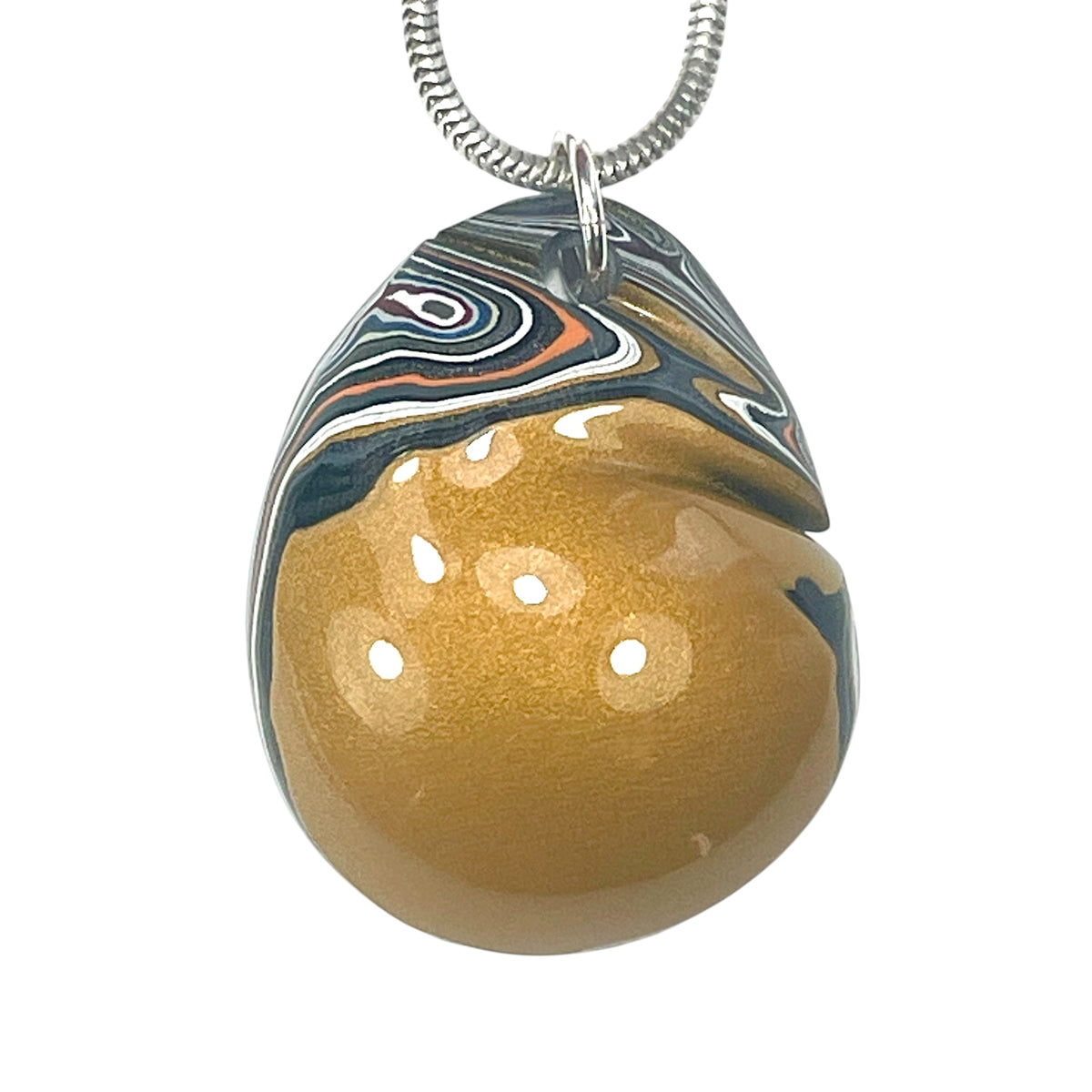 DVH Goldilocks Jp Genuine Fordite Pendant Michigan 33x26x11mm (6869)