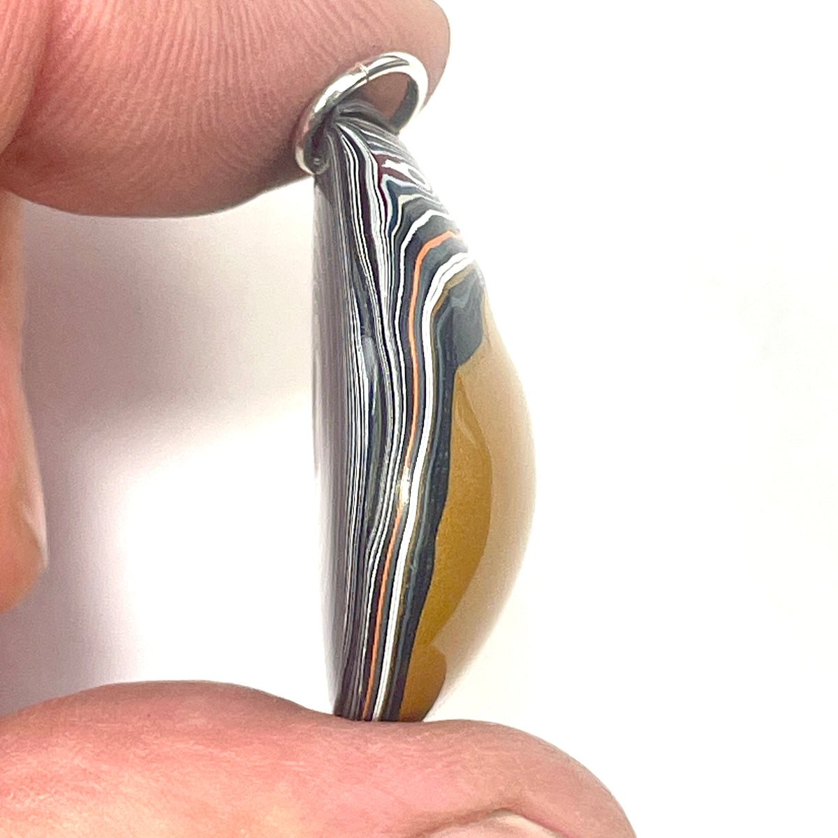 DVH Goldilocks Jp Genuine Fordite Pendant Michigan 33x26x11mm (6869)