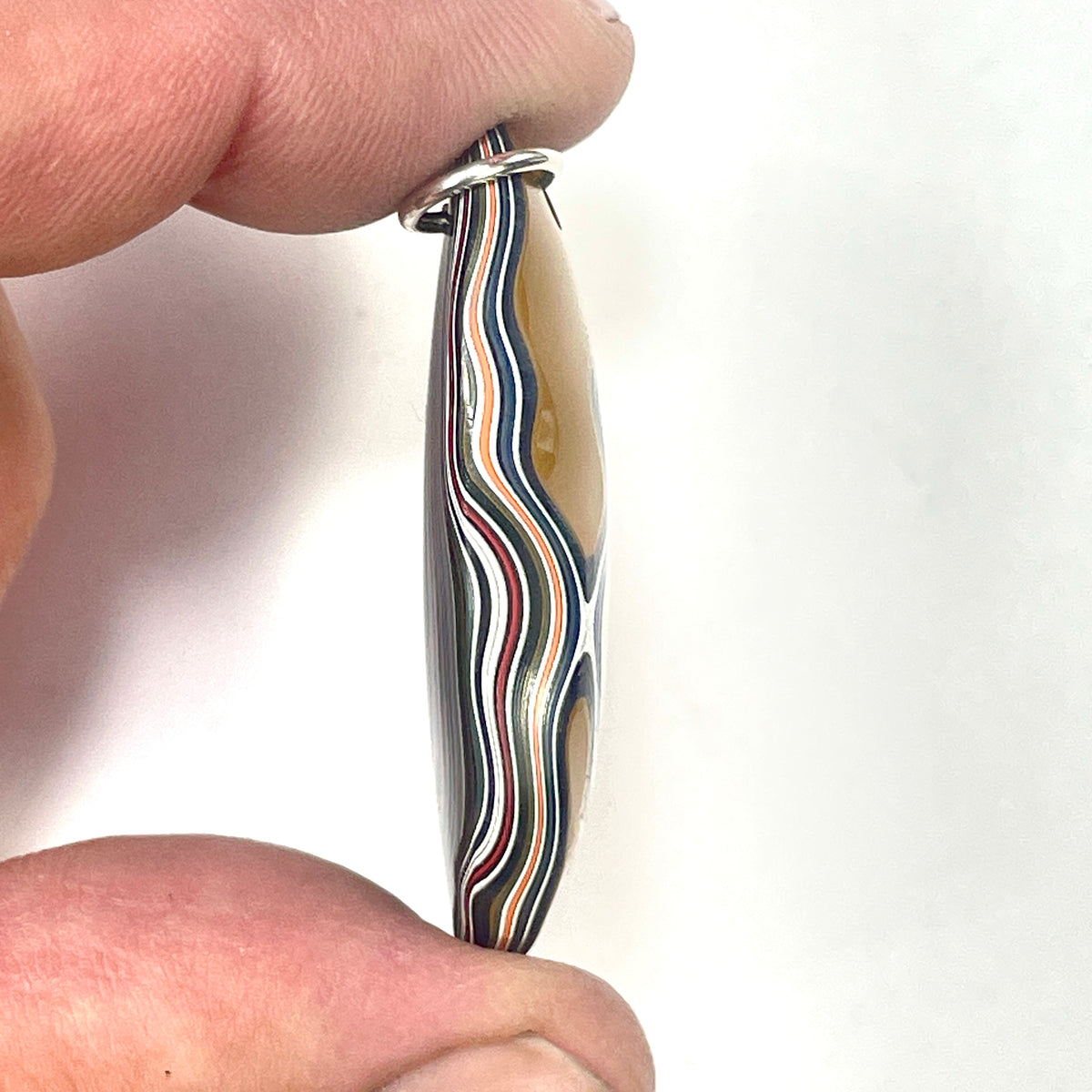 DVH Goldilocks Jp Genuine Fordite Pendant Michigan 40x24x8mm (6870)