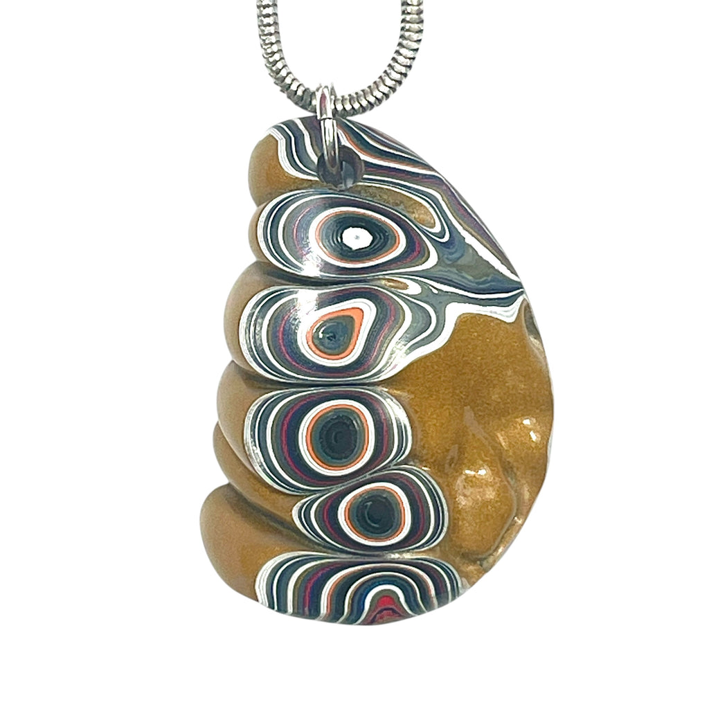 DVH Goldilocks Jp Genuine Fordite Pendant Michigan 34x25x11mm (6871)