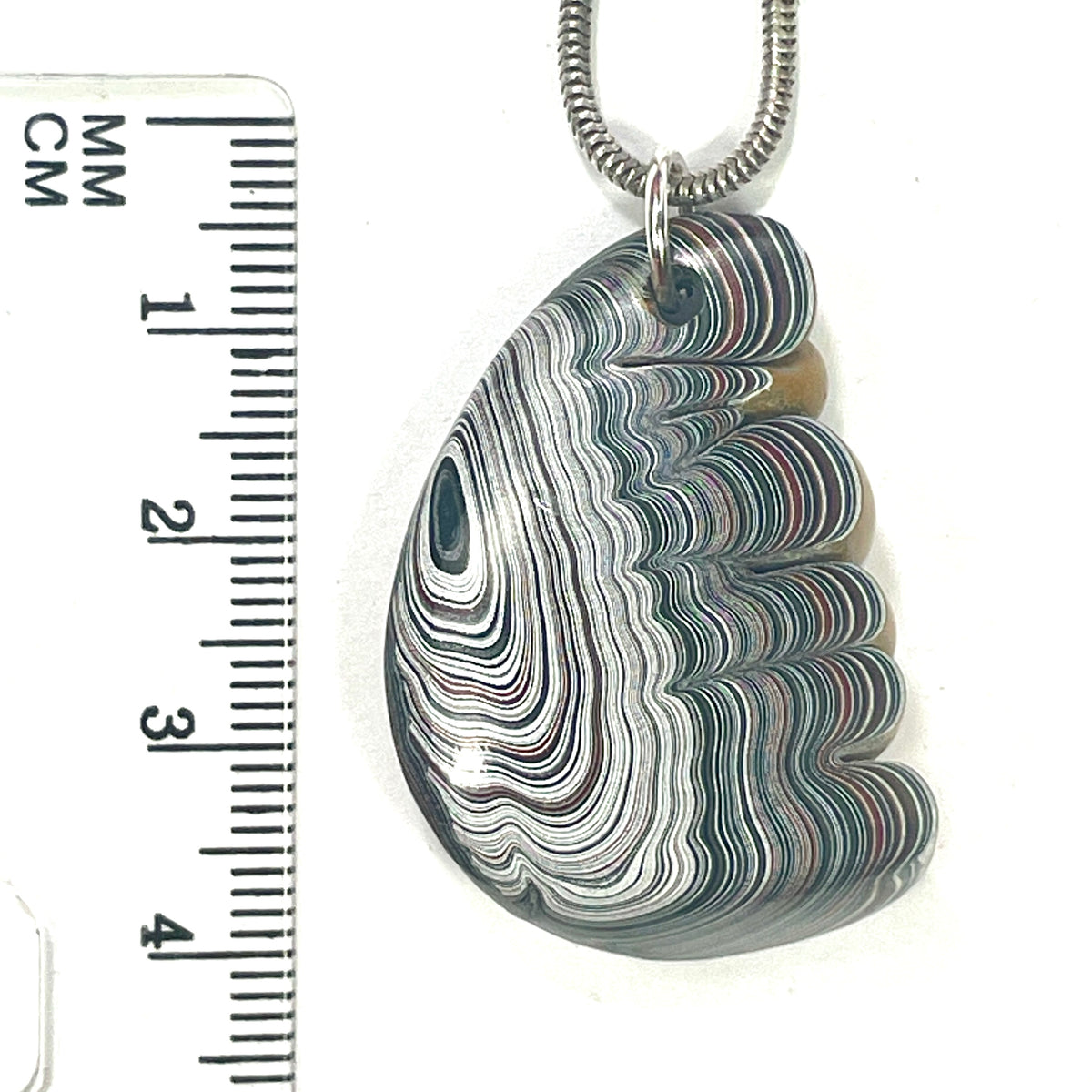 DVH Goldilocks Jp Genuine Fordite Pendant Michigan 34x25x11mm (6871)