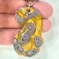 DVH Goldilocks Jp Genuine Fordite Pendant Michigan 53x32x8mm (6872)