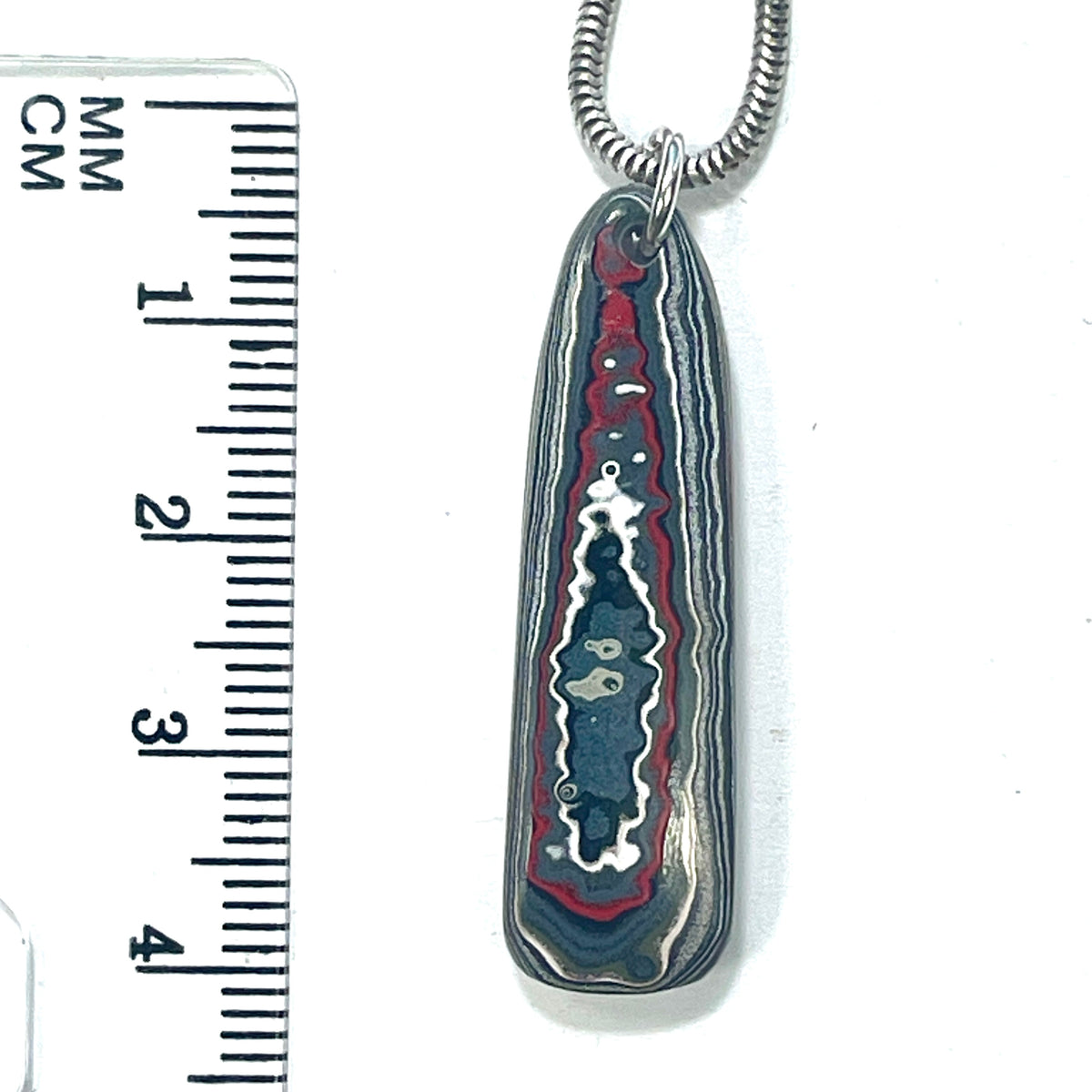 DVH Orange Joose Jp Genuine Fordite Pendant Michigan 37x11x5mm (6873)